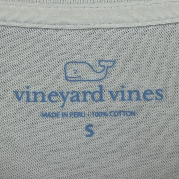 Vineyard Vines Long Sleeve T Shirt White Basketball Pocket Graphic Size S - Picture 3 of 13